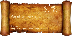 Vargha Teréz névjegykártya